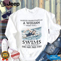Never Underestimate Woman Swimmer Funny 70s Shirt