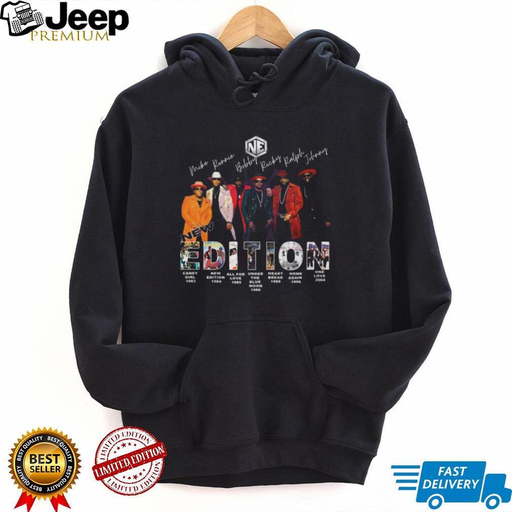 New Edition 40th Anniversary Group Photo Album Discography Signatures T Shirt