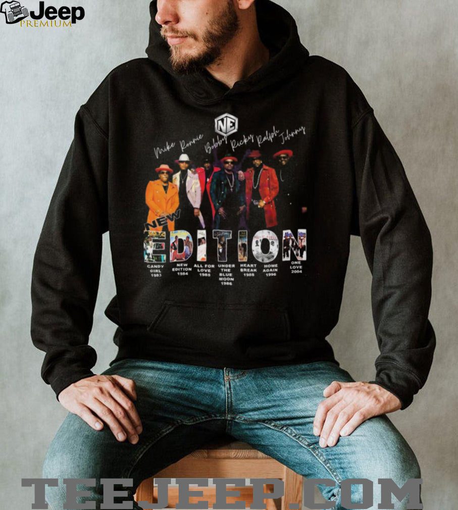 New Edition 40th Anniversary Group Photo Album Discography Signatures T Shirt