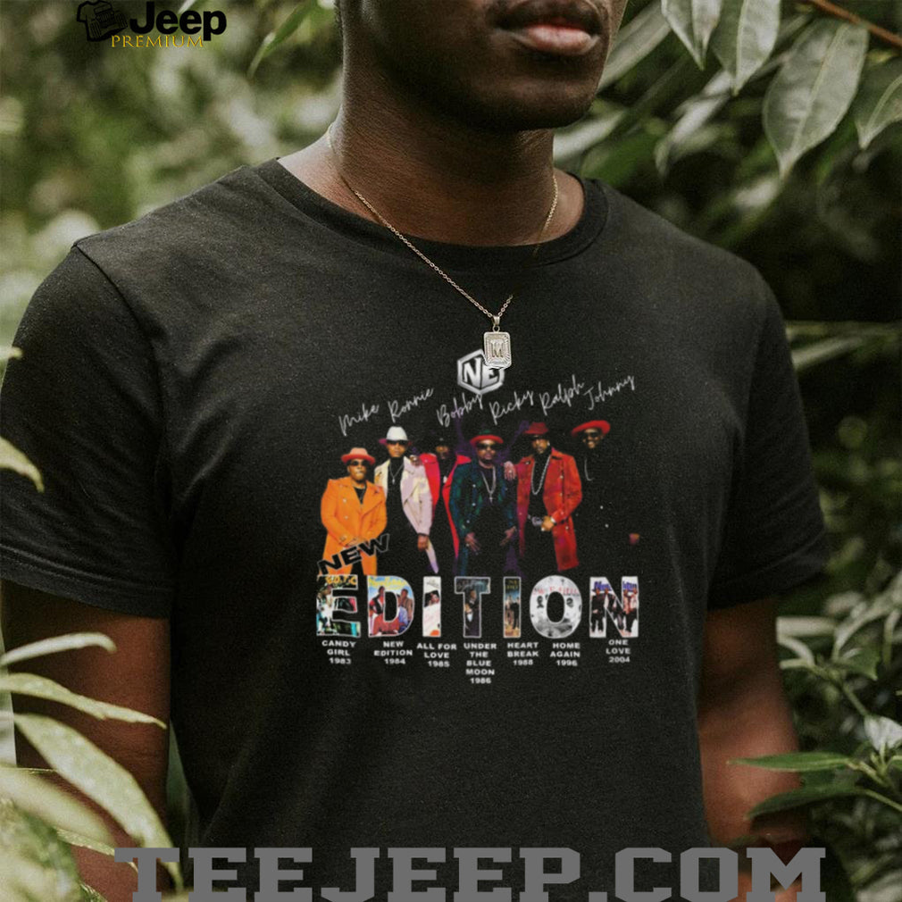 New Edition 40th Anniversary Group Photo Album Discography Signatures T Shirt