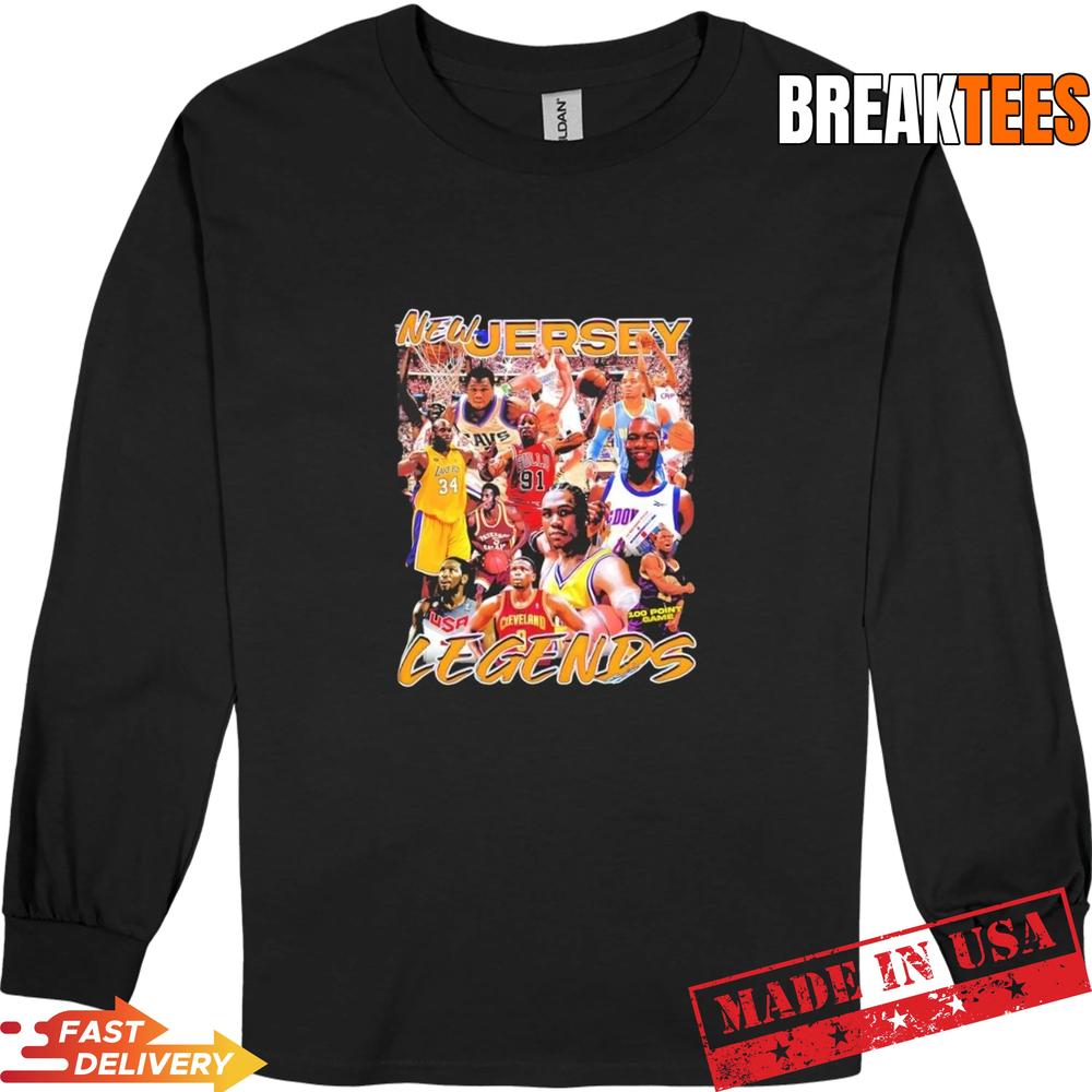 New Jersey Basketball Basketball Legends Graphic T-Shirt
