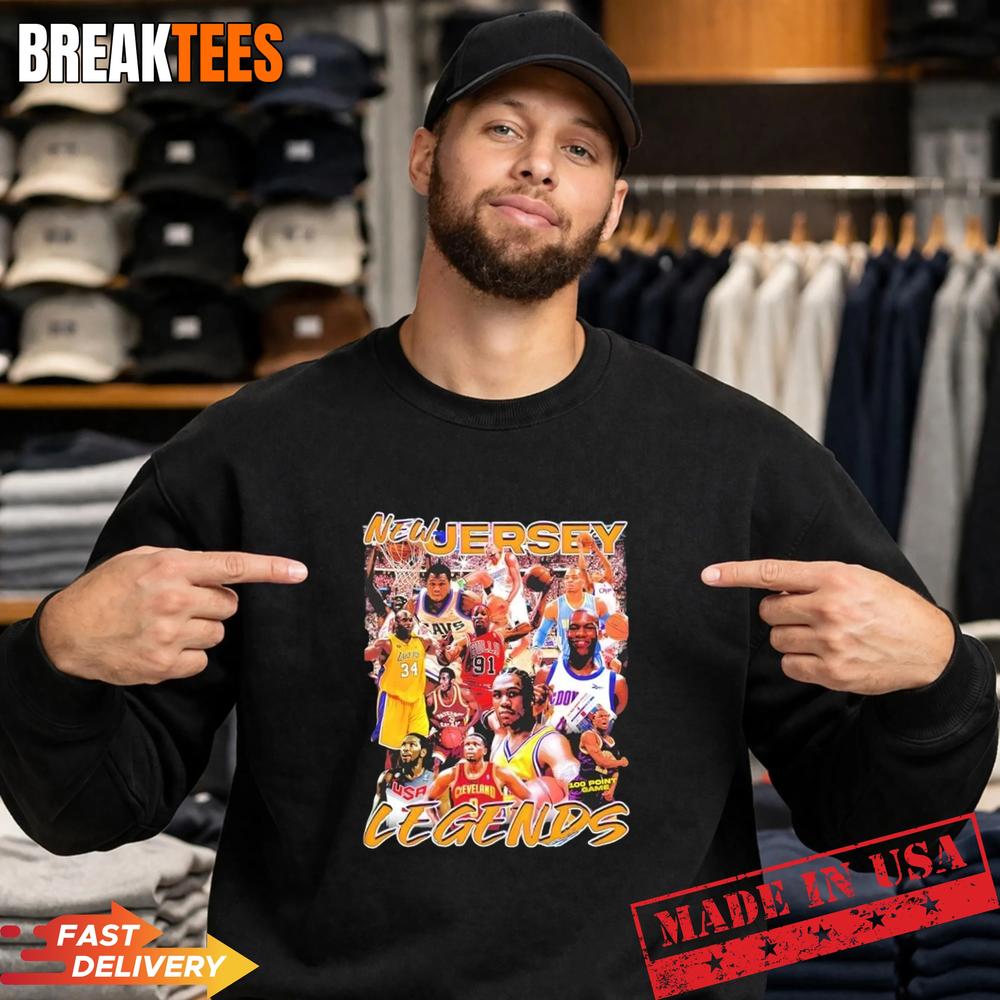 New Jersey Basketball Basketball Legends Graphic T-Shirt