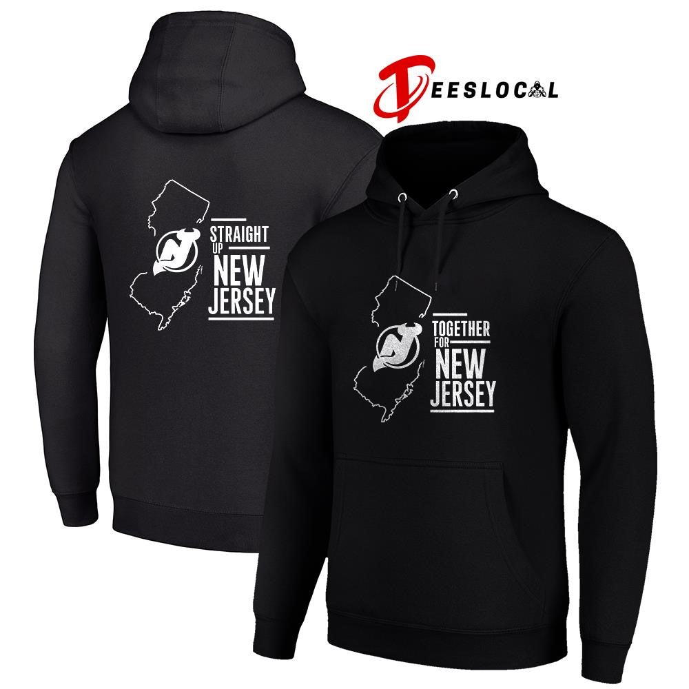 New Jersey Devils together for New Jersey straight up map shirt
