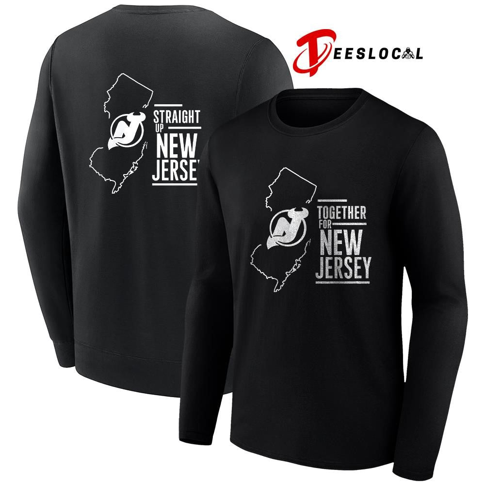 New Jersey Devils together for New Jersey straight up map shirt