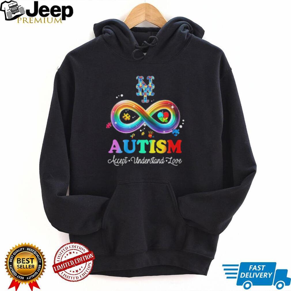 New York Baseball Autism Awareness Infinity Rainbow Accept Understand Love T Shirt