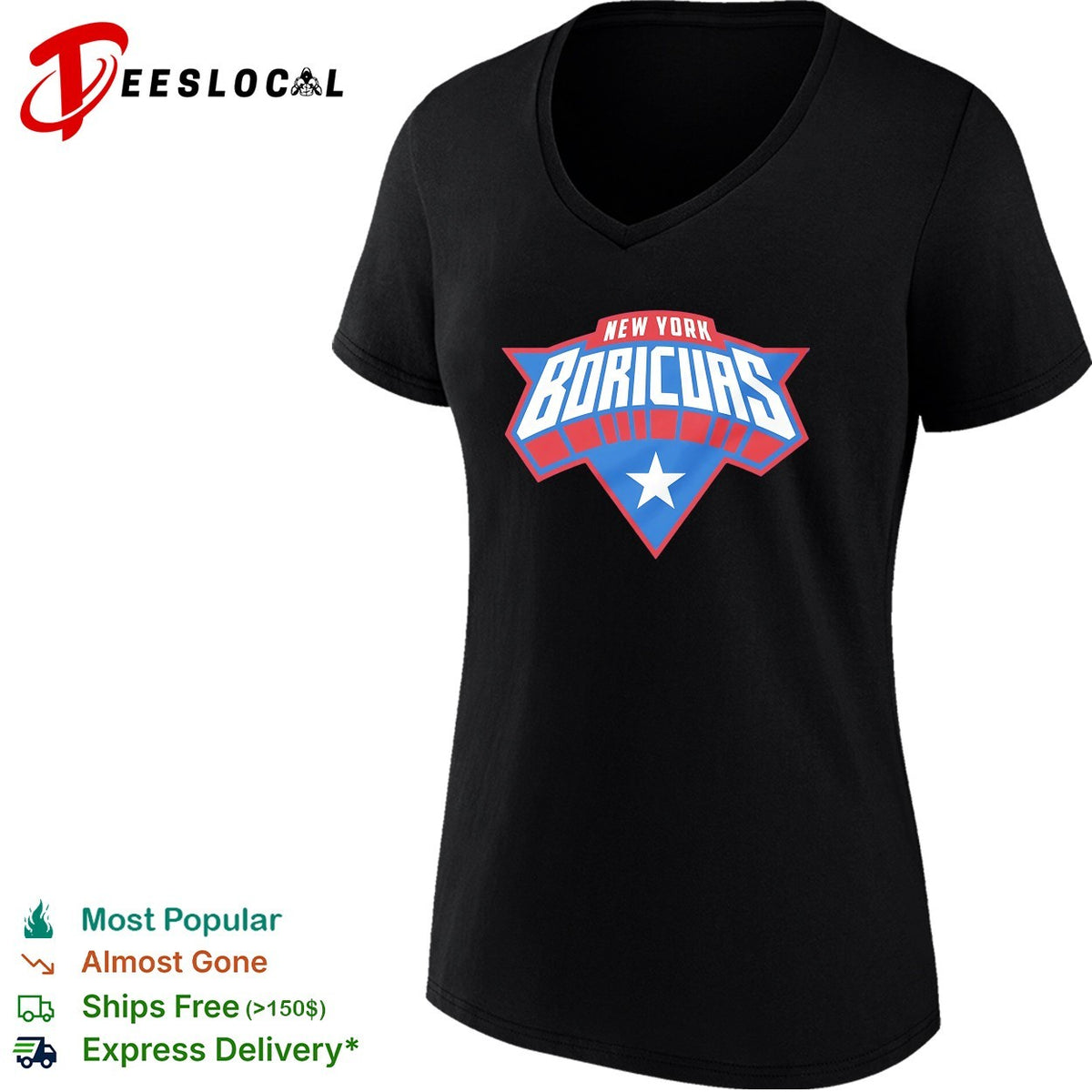 New York Boricuas Puerto Rico star diamond logo bold fan art shirt