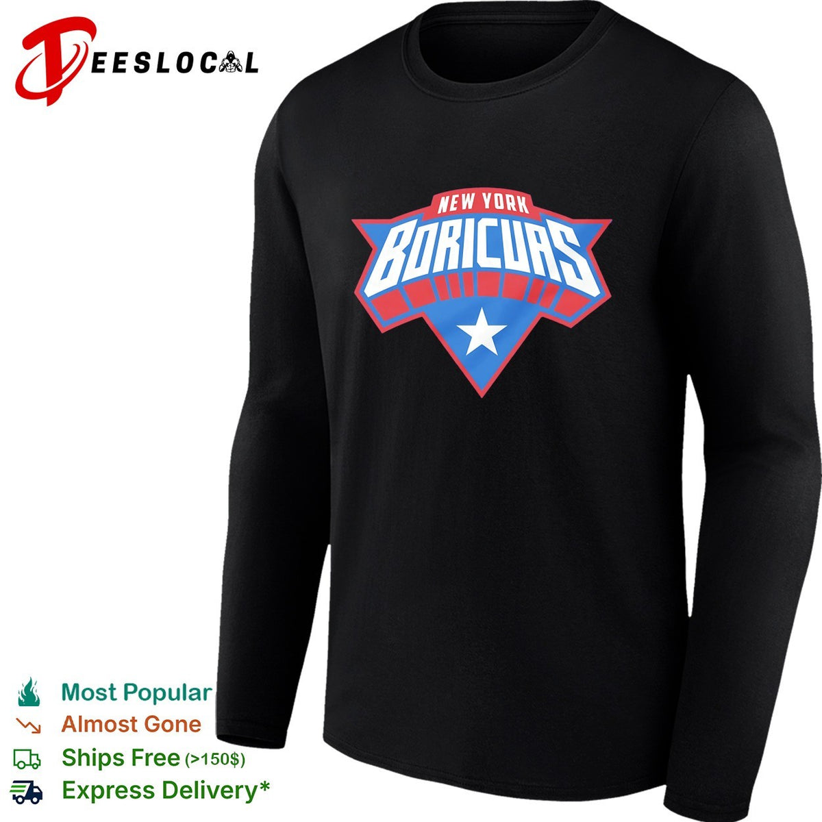 New York Boricuas Puerto Rico star diamond logo bold fan art shirt
