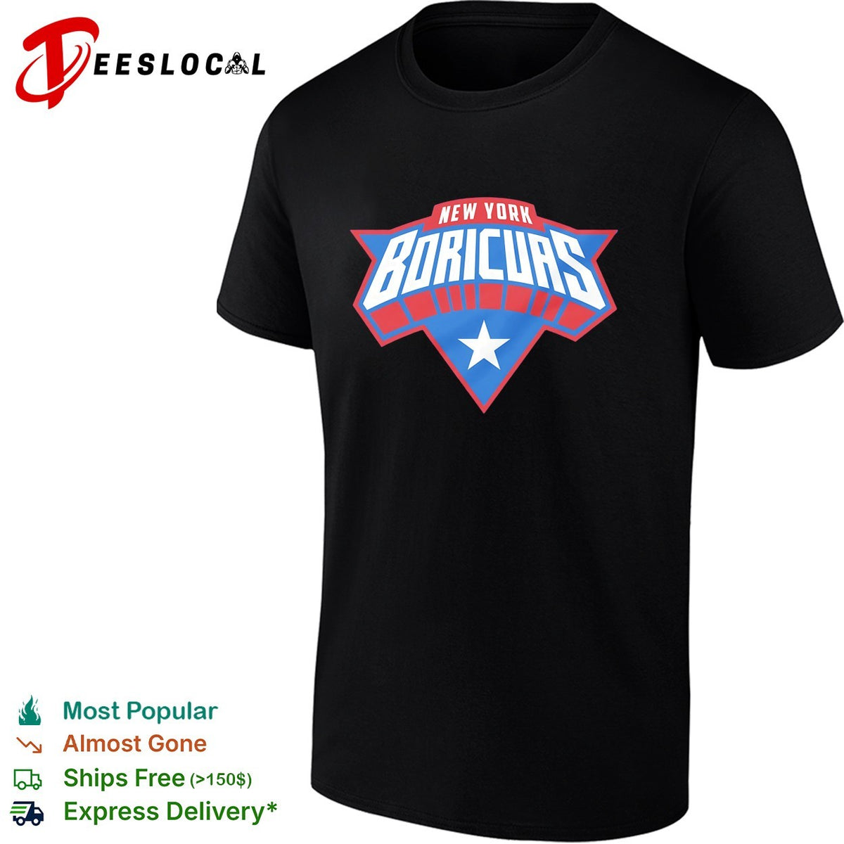 New York Boricuas Puerto Rico star diamond logo bold fan art shirt