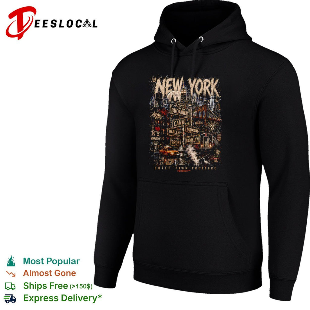 New York Broadway Canal Harlem Bronx Brooklyn Subway Built from Pressure shirt