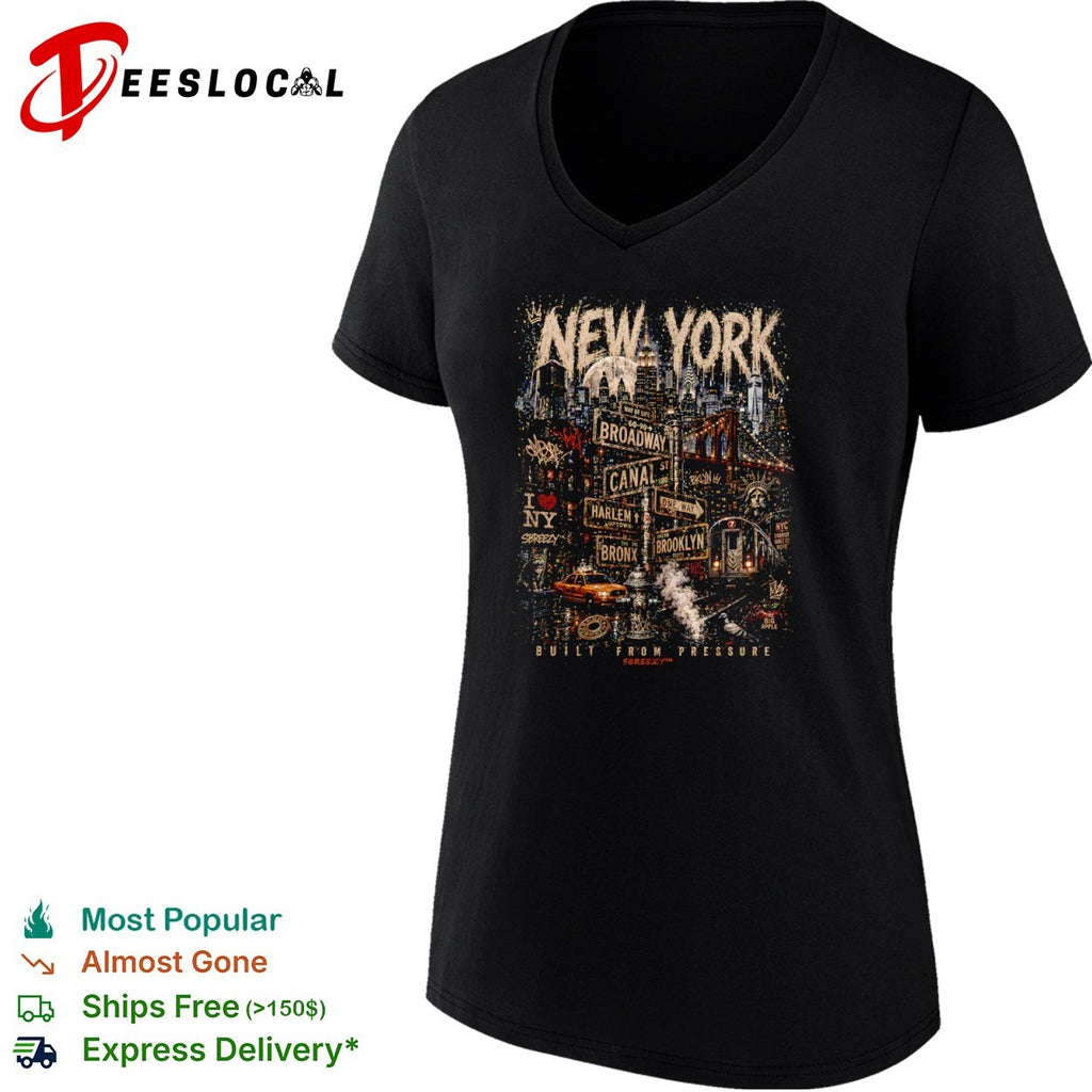 New York Broadway Canal Harlem Bronx Brooklyn Subway Built from Pressure shirt
