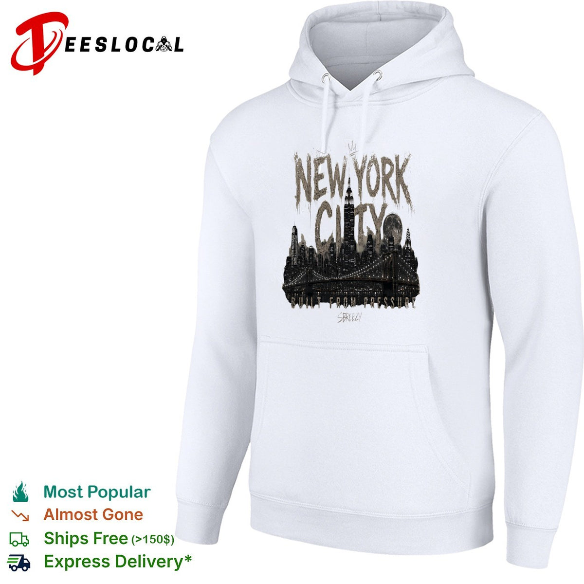 New York City Built From Pressure Sbreezy Skyline Manhattan Empire State shirt