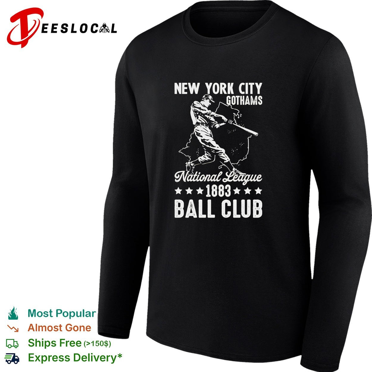 New York City Gothams 1883 National League Ball Club Baseball Player Sport shirt