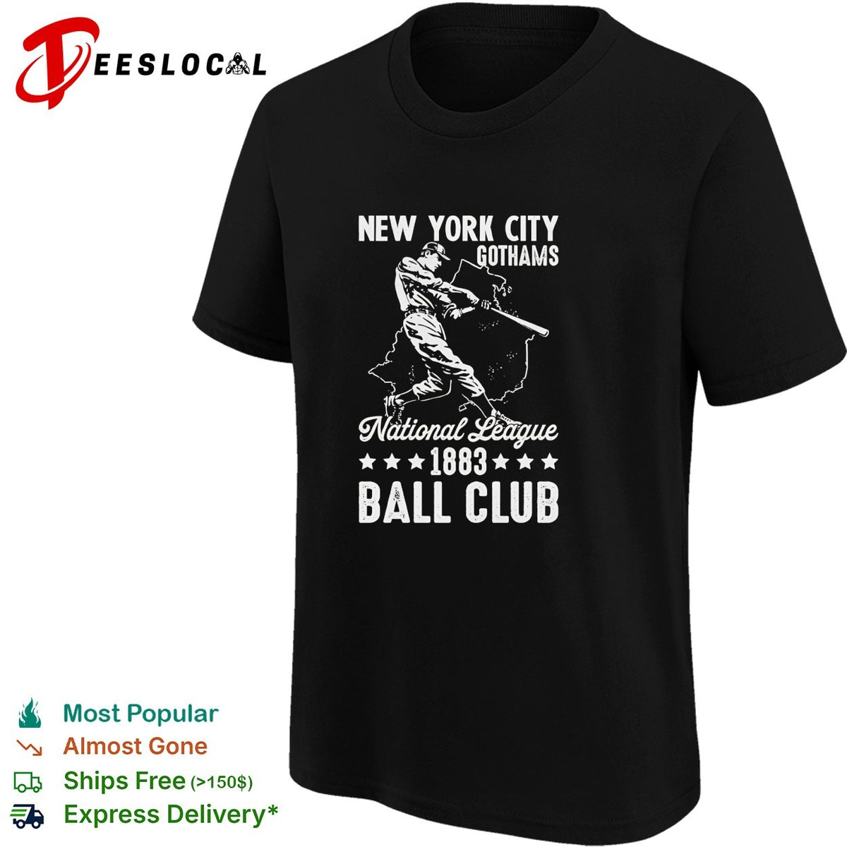 New York City Gothams 1883 National League Ball Club Baseball Player Sport shirt