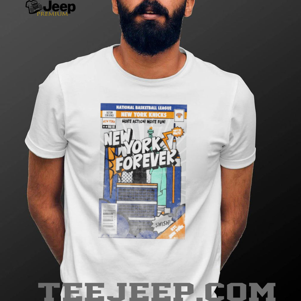 New York Forever Comic Book Skyline Basketball T Shirt