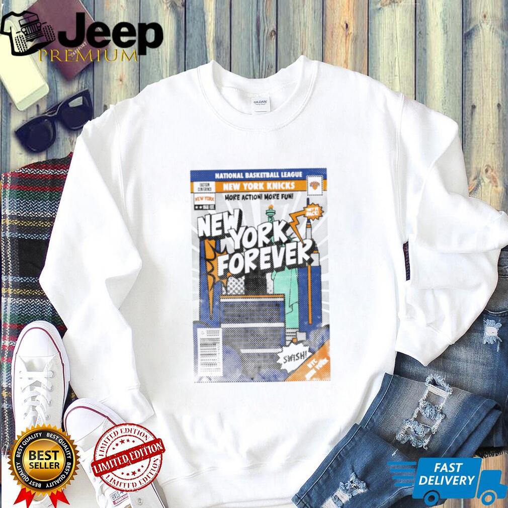 New York Forever Comic Book Skyline Basketball T Shirt