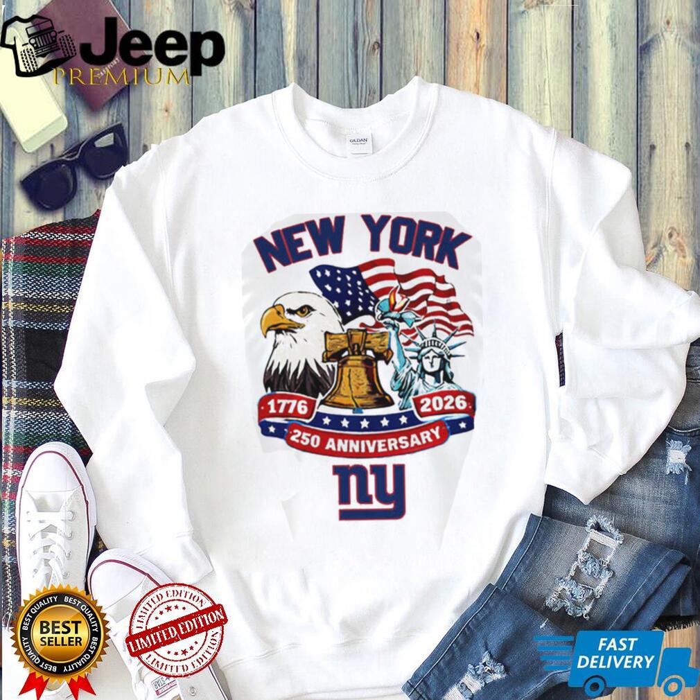New York Giants Custom Name America’s 250th Anniversary Patriotic V Neck T Shirt
