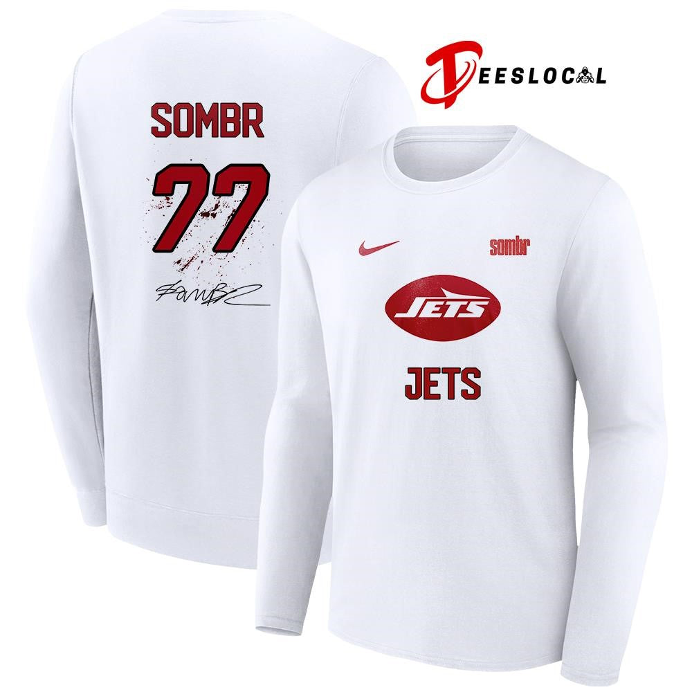 New York Jets X Sombr The Late Nights and Young Romance tour signature name and number shirt