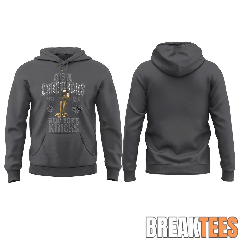 New York Knick 2026 NBA Champions ‘New York Forever’ Grey Hoodie