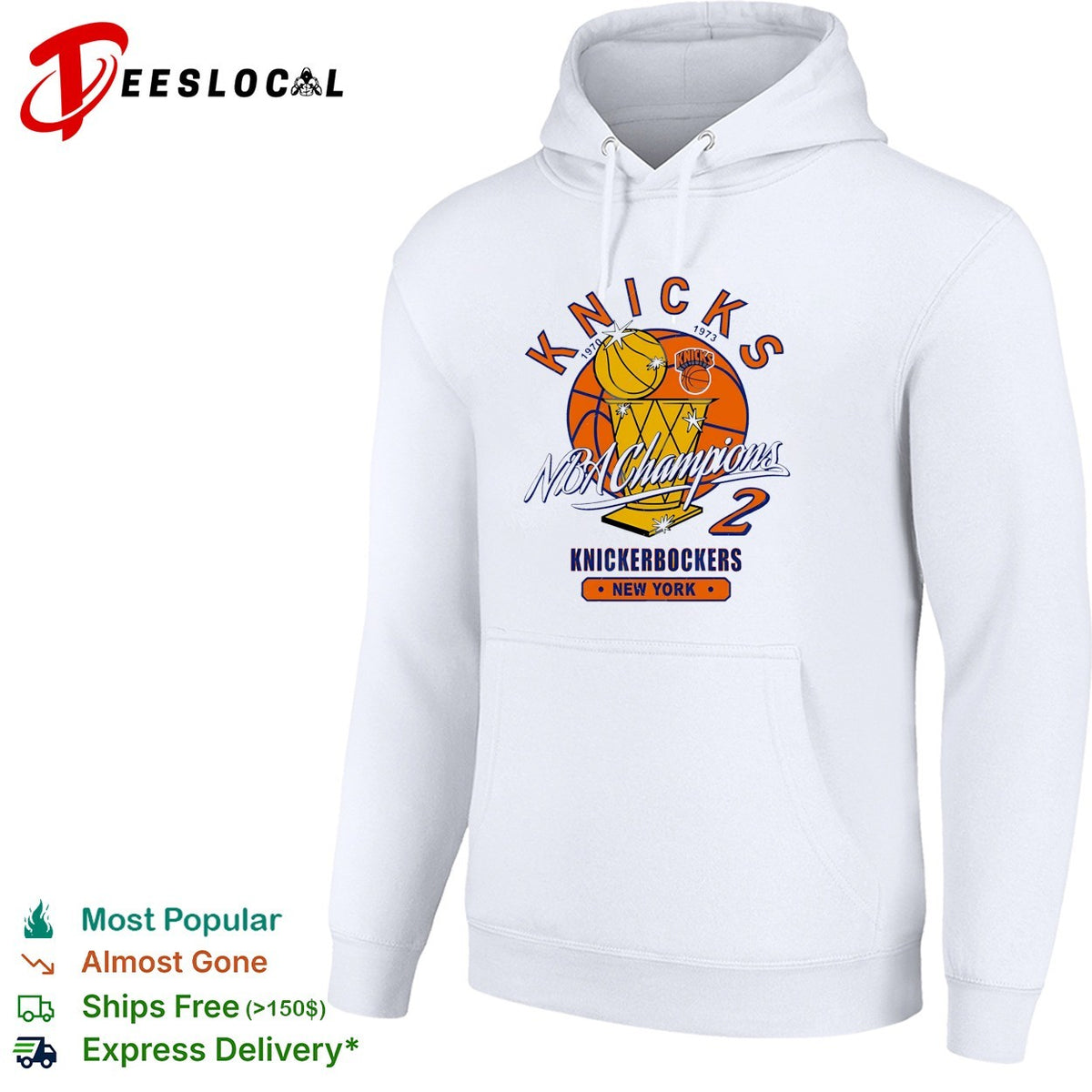 New York Knickerbockers NBA champions 1970 and 1973 trophy basketball shirt