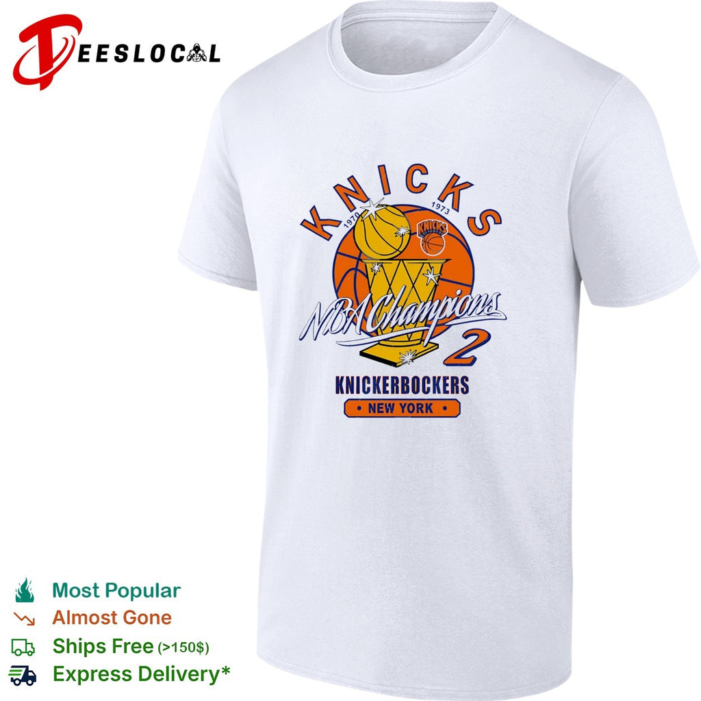 New York Knickerbockers NBA champions 1970 and 1973 trophy basketball shirt