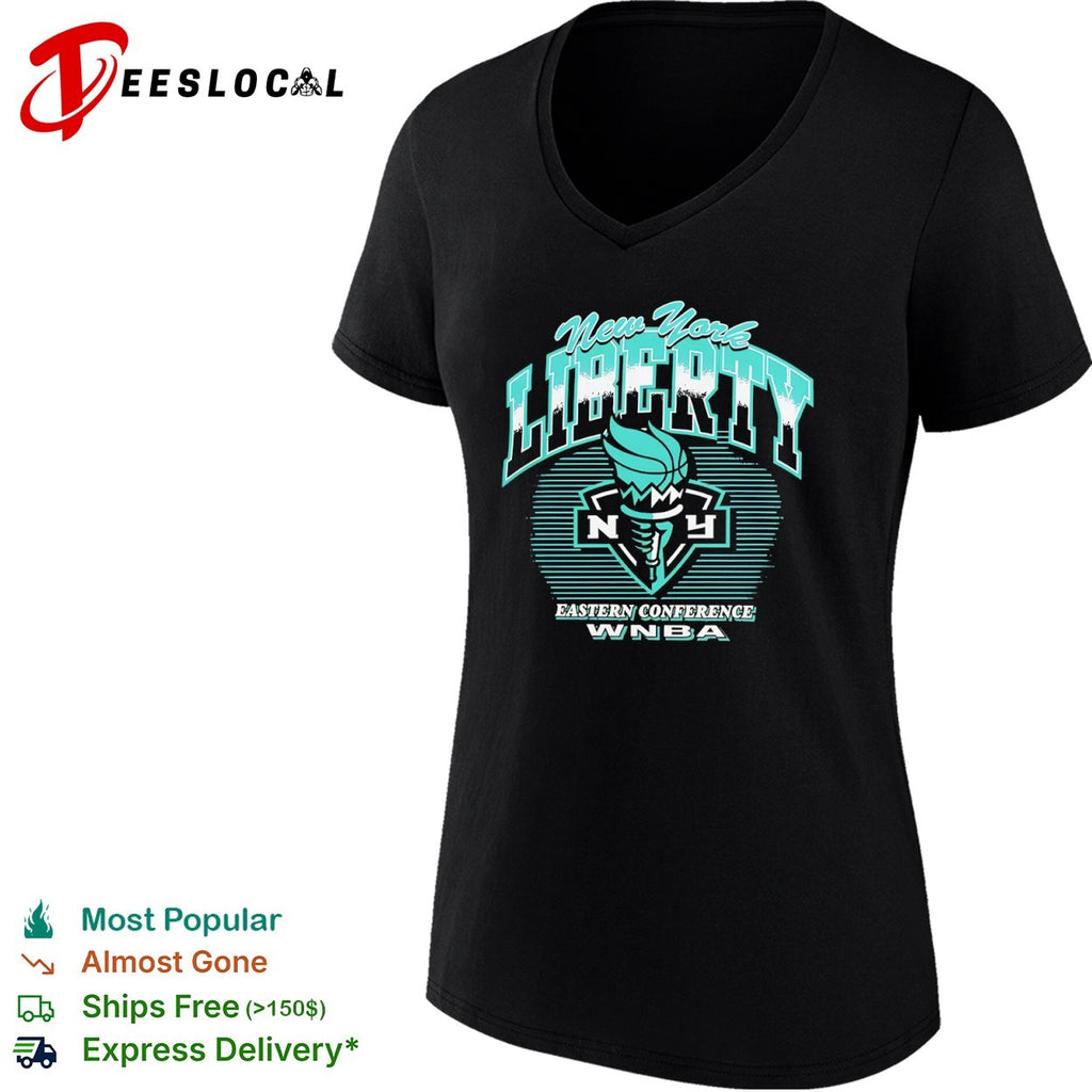 New York Liberty Eastern Conference WNBA torch and basketball logo shirt