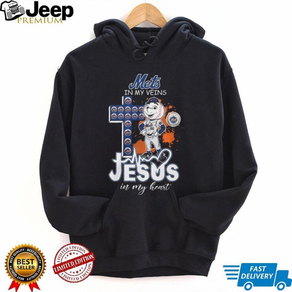 New York Mets Mr Met Cross Faith Jesus In My Heart T Shirt