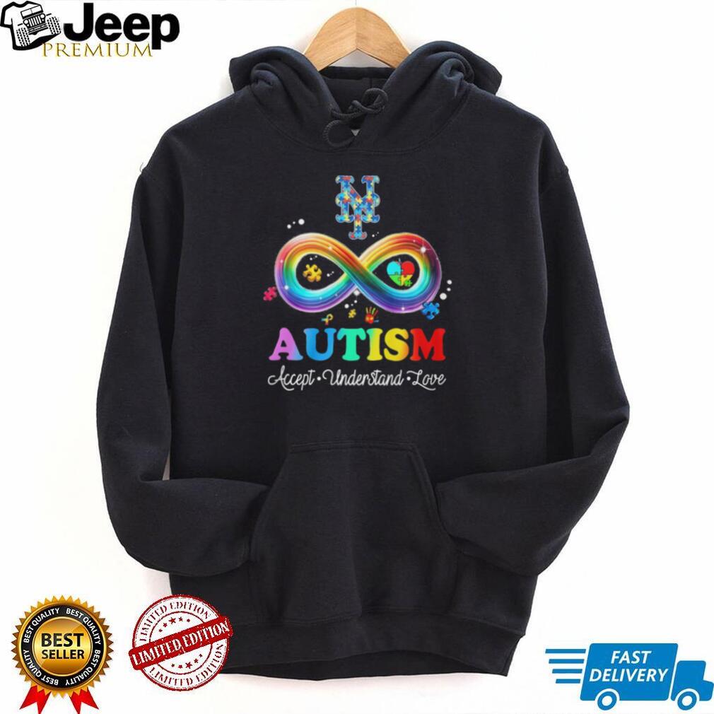 New York Mets NY Autism Awareness Accept Understand Love Rainbow T Shirt
