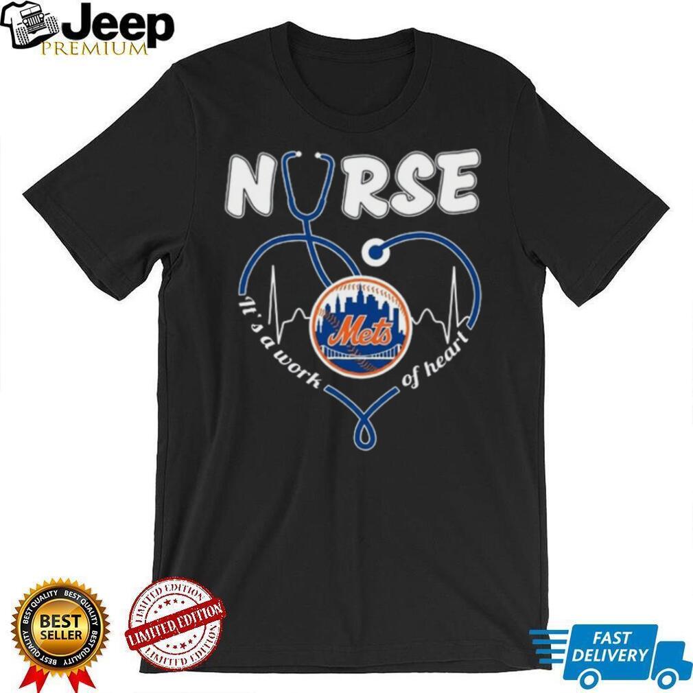 New York Mets Nurse Work Of Heart Stethoscope Baseball T Shirt