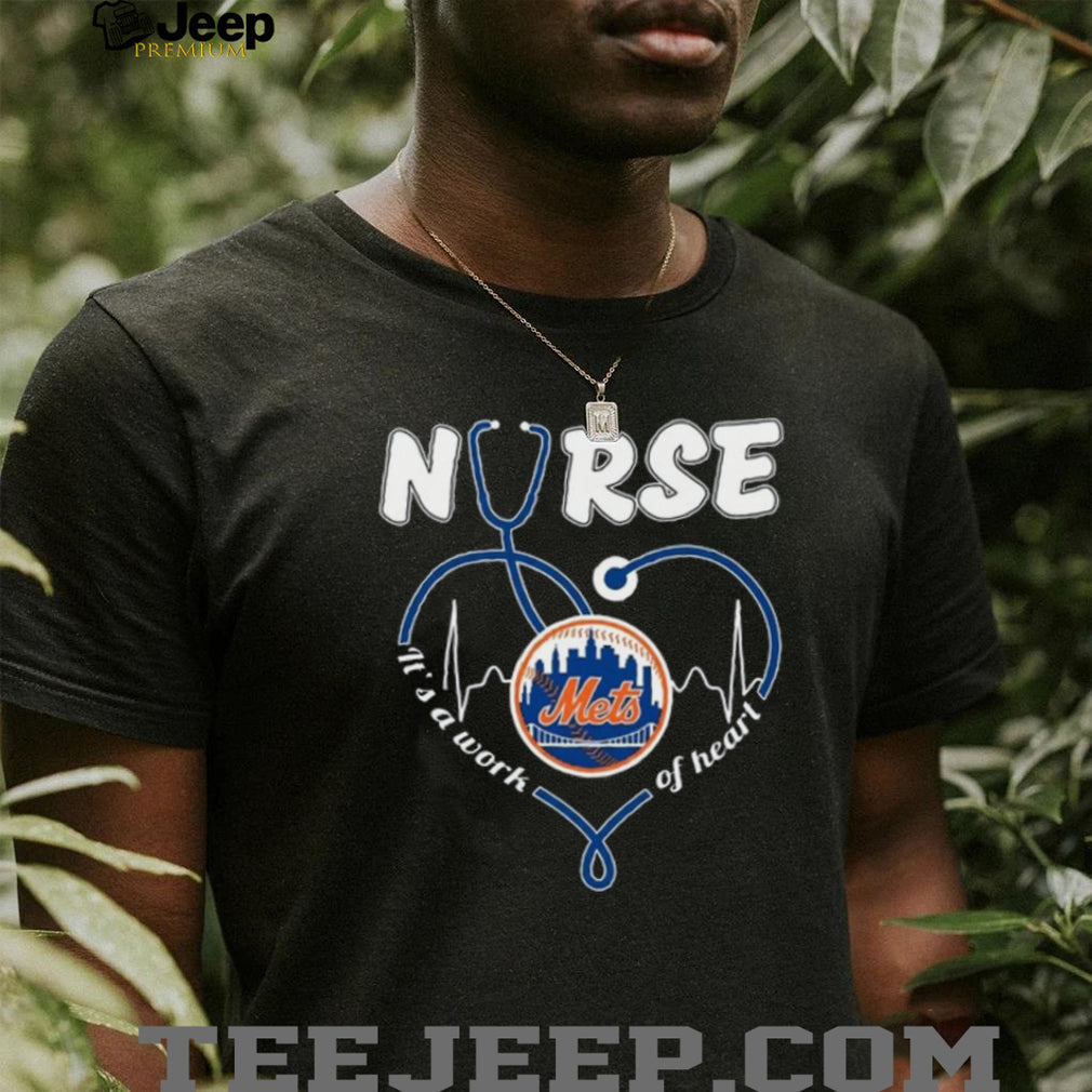 New York Mets Nurse Work Of Heart Stethoscope Baseball T Shirt