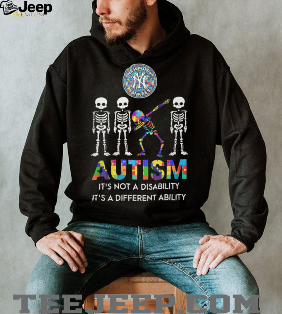 New York Yankees Autism Awareness Different Ability Skeleton T Shirt