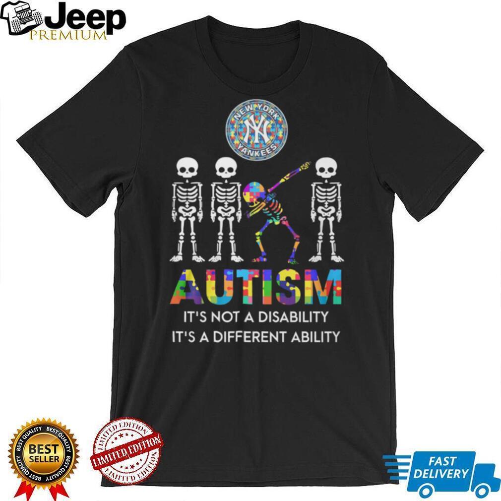 New York Yankees Autism Awareness Different Ability Skeleton T Shirt