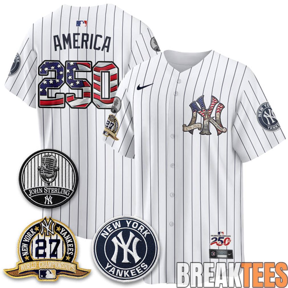 New York Yankees Independence Day 250 Years USA Special Baseball Jersey