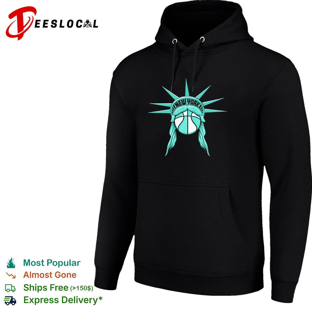 New York basketball Statue of Liberty star emblem teal logo shirt