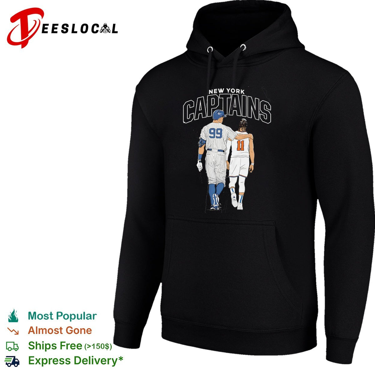 New York captains baseball and basketball players walking shirt