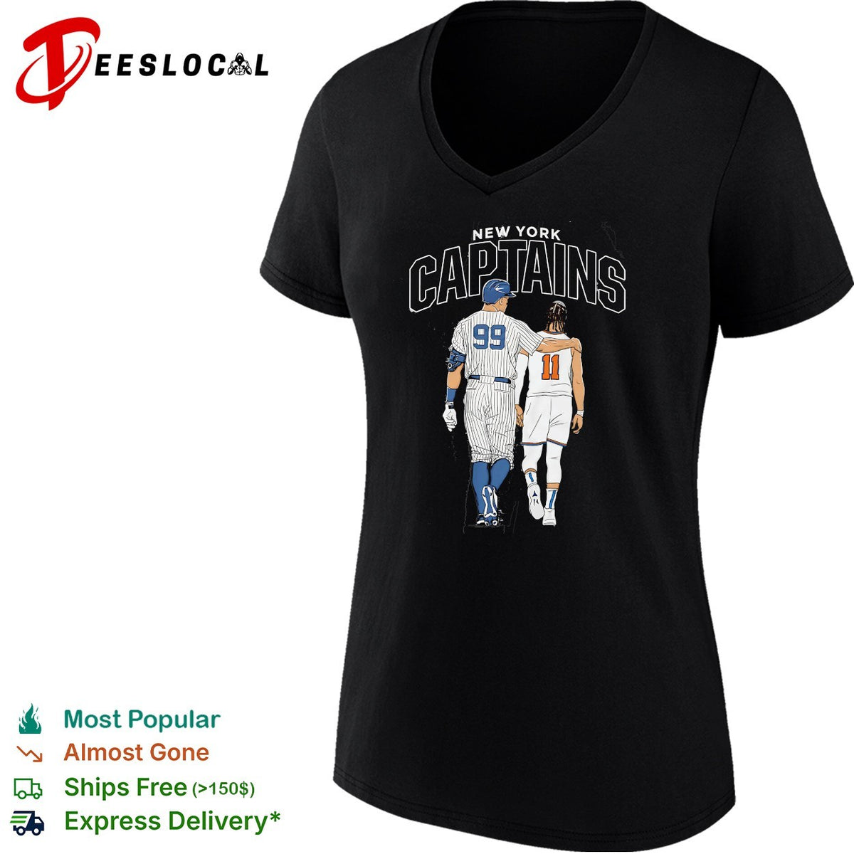 New York captains baseball and basketball players walking shirt