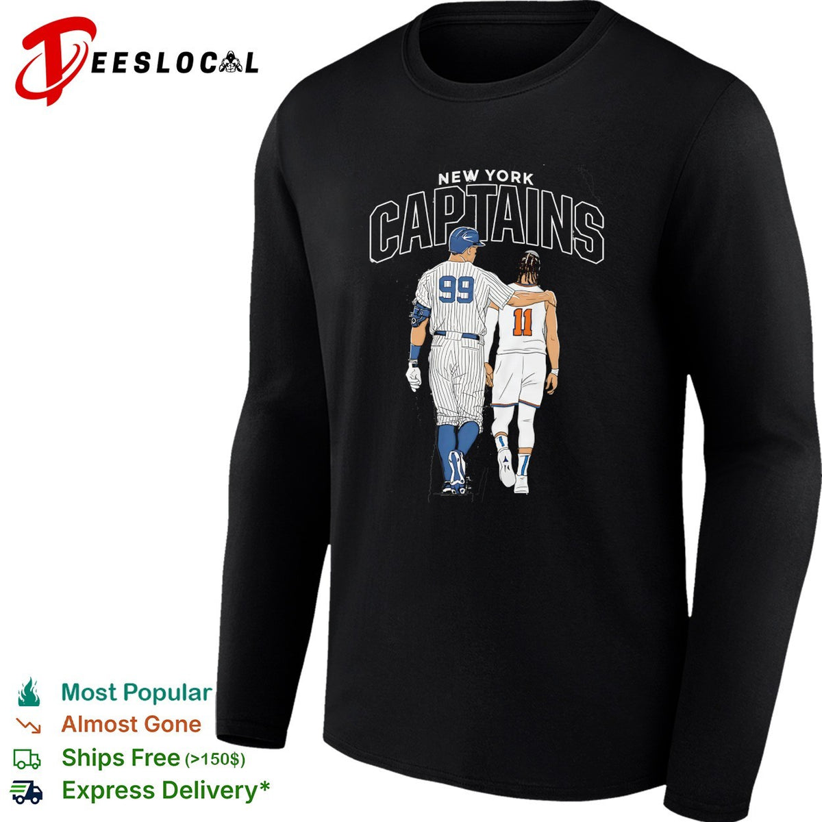 New York captains baseball and basketball players walking shirt