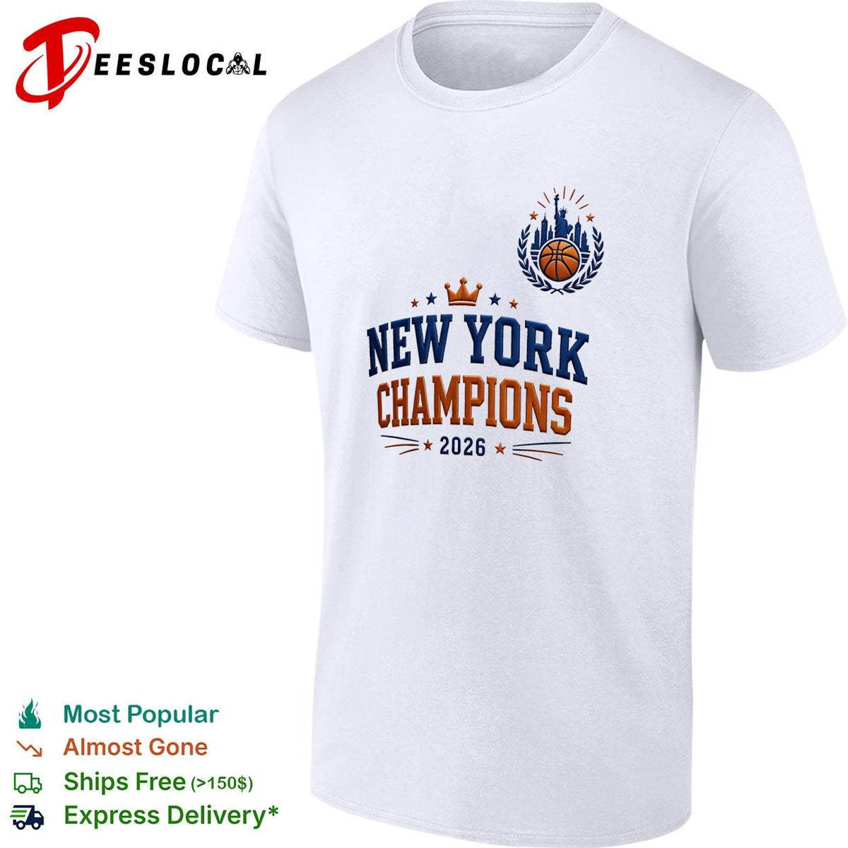 New York champions 2026 crown baseball shirt