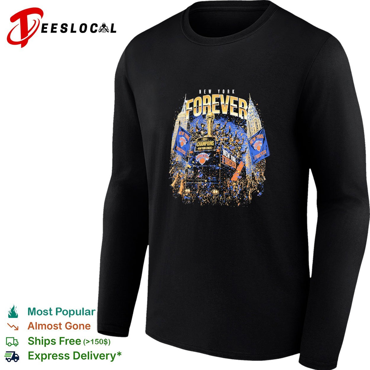 New York forever Knicks champions skyline night fireworks graphic shirt