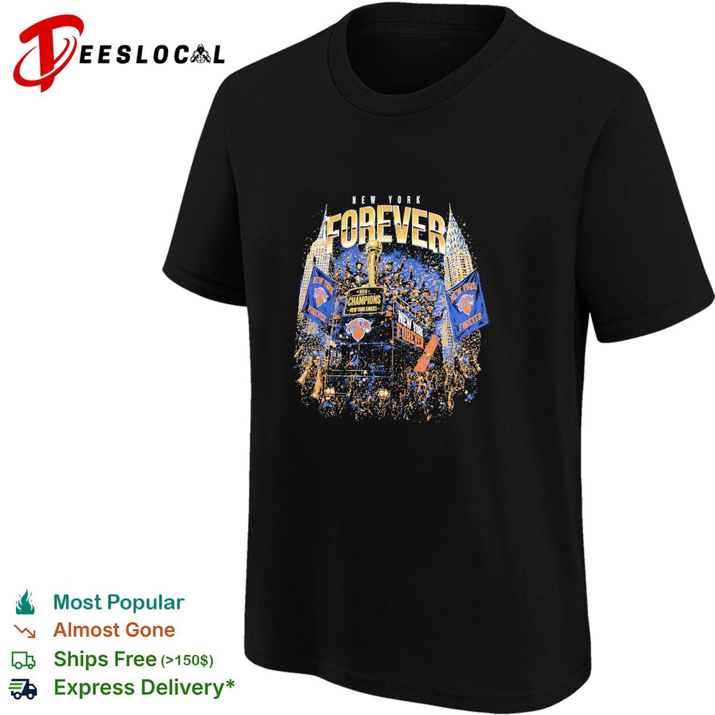 New York forever Knicks champions skyline night fireworks graphic shirt