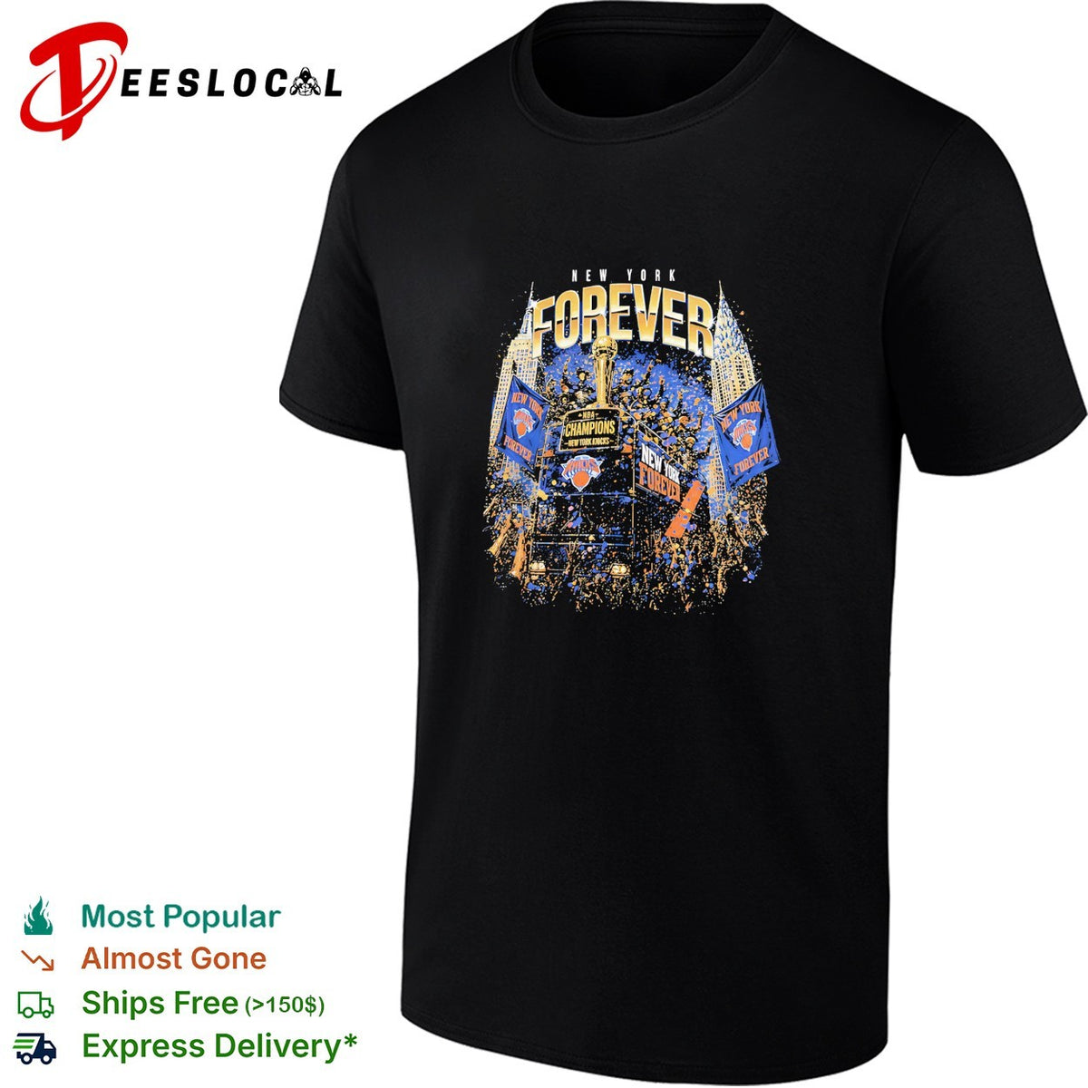 New York forever Knicks champions skyline night fireworks graphic shirt