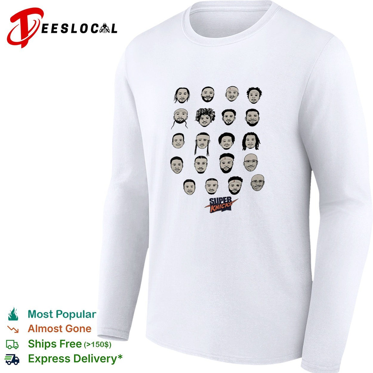 New York super Knicks full team faces caricature shirt