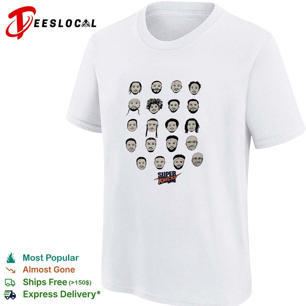 New York super Knicks full team faces caricature shirt