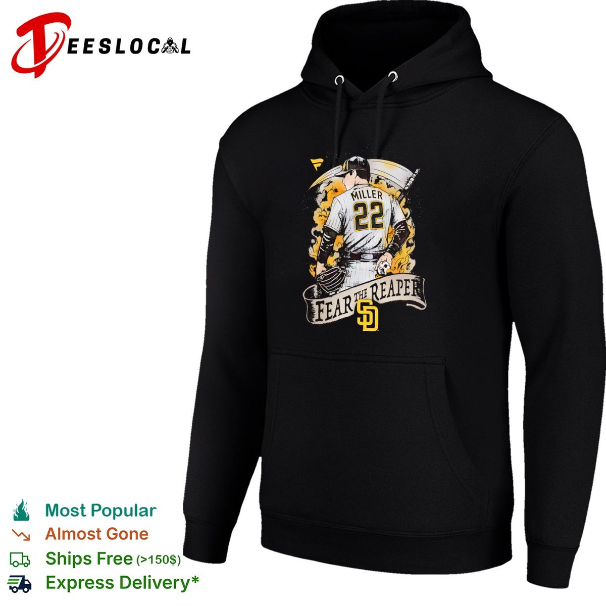 Nick Martinez San Diego Padres MLB Fear the Reaper Baseball Shirt