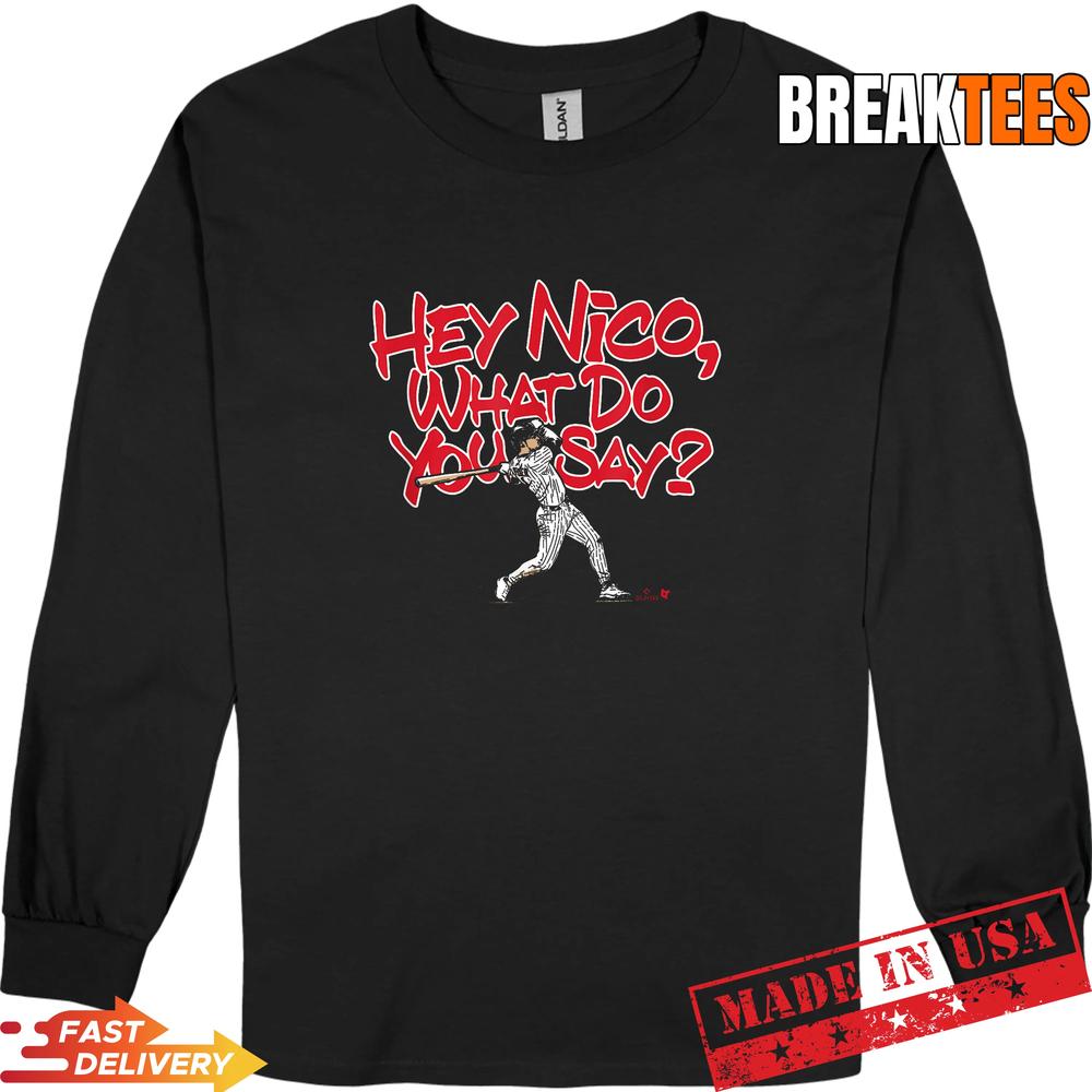 Nico Hoerner What Do You Say Chicago Baseball Shirt