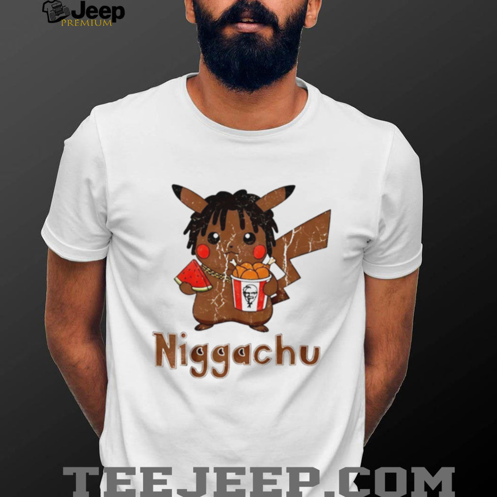 Niggachu Cartoon Mascot Fried Chicken Graphic T Shirt
