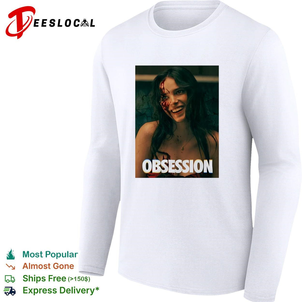 Nikki Freeman bloody faced woman smiling horror movie poster art shirt