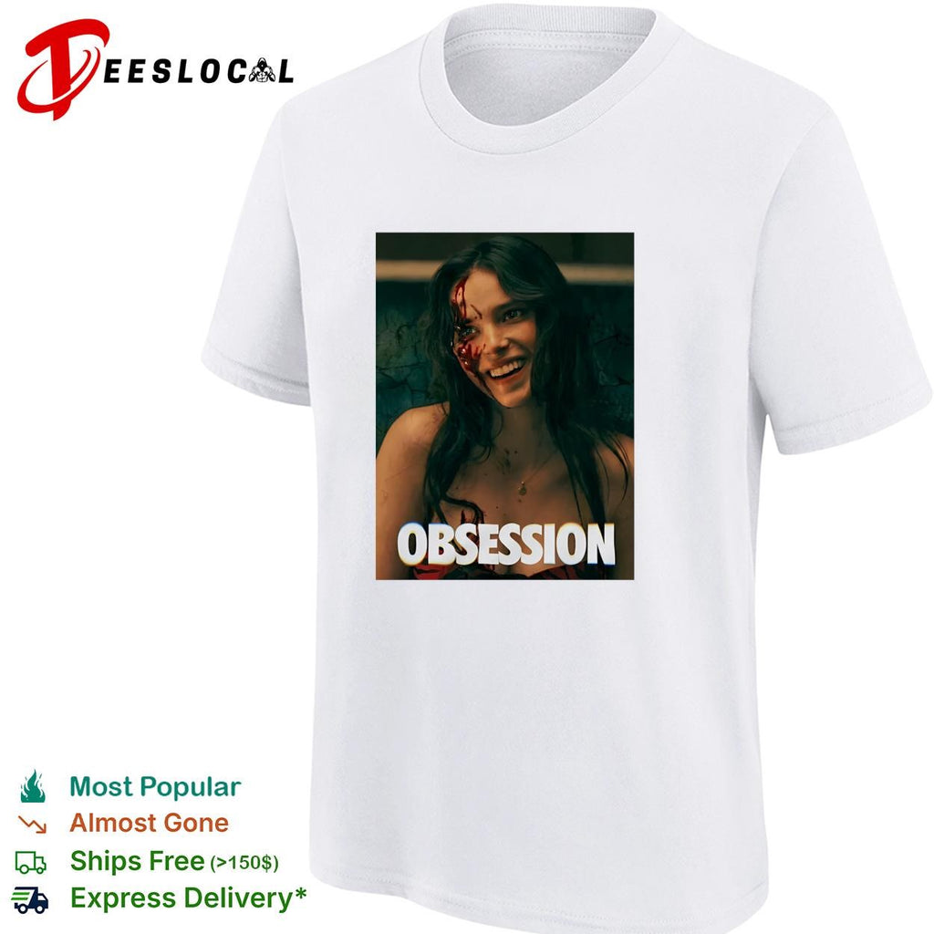 Nikki Freeman bloody faced woman smiling horror movie poster art shirt