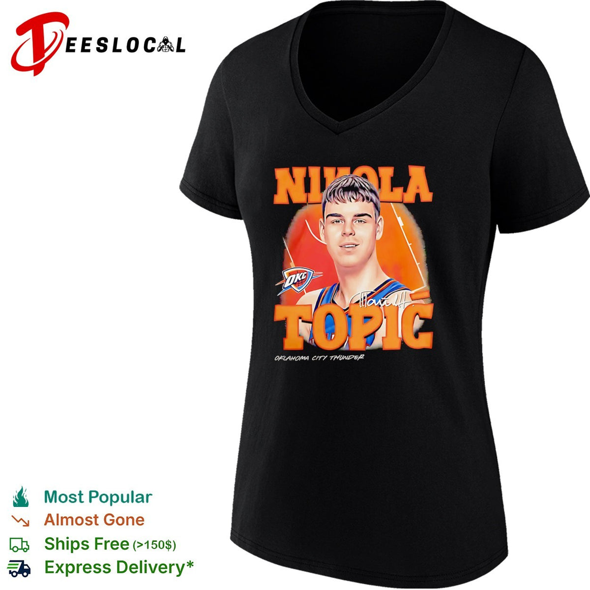 Nikola Topic Oklahoma City Thunder NBA Basketball shirt