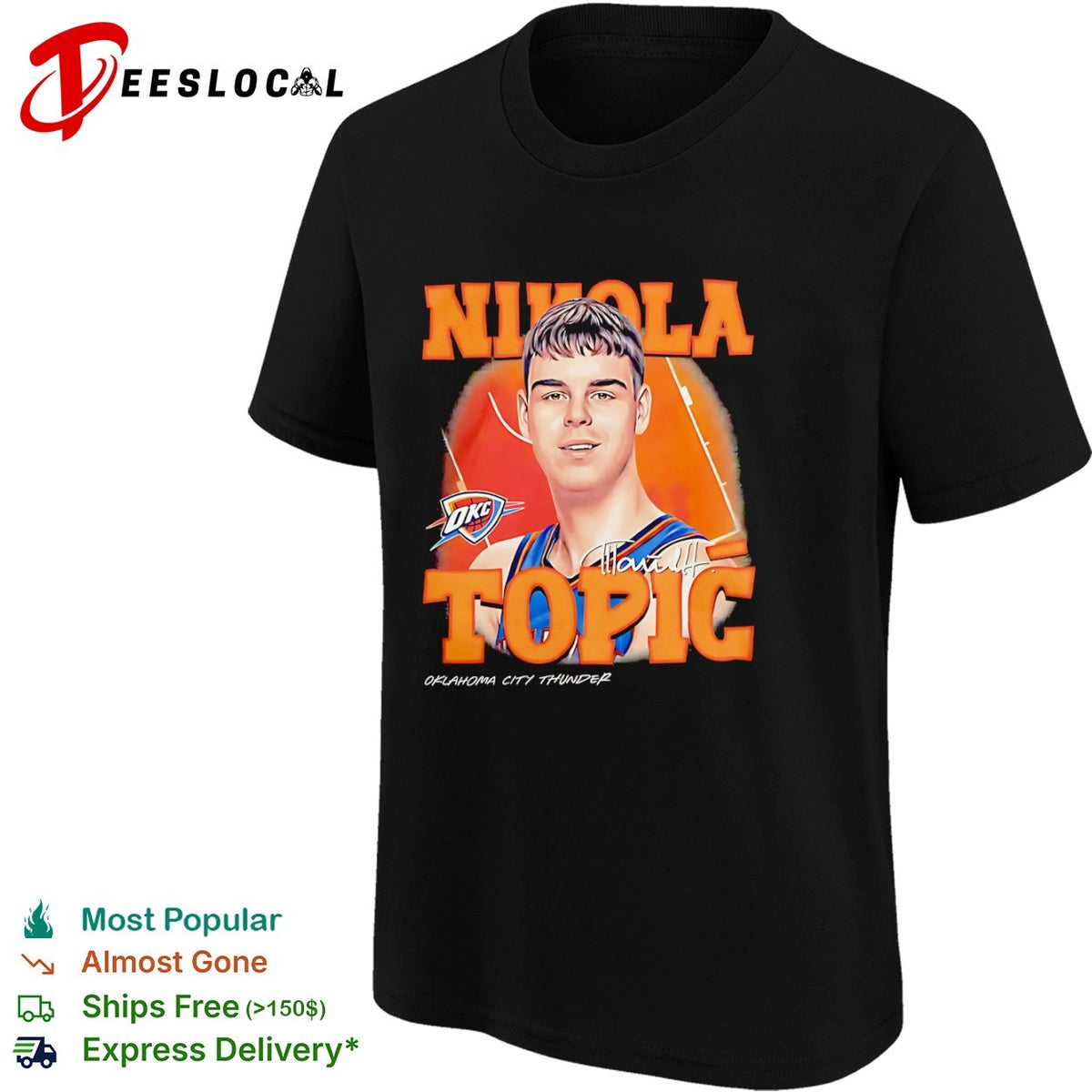 Nikola Topic Oklahoma City Thunder NBA Basketball shirt