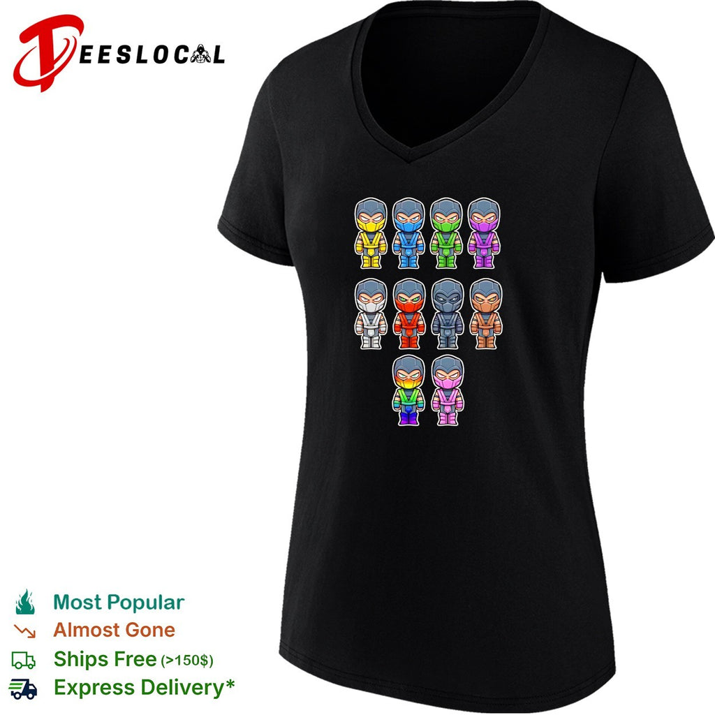 Ninja Kombat ninjas from Mortal Kombat in chibi style shirt